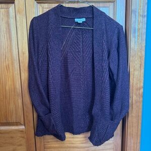 Croft & Barrow Women's Maroon Open Cardigan Sweater